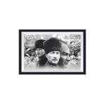Hayat Poster Atatürk Portreleri kolajı çerçeve görünümlü ahşap tablo retro ahşap poster