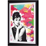 Hayat Poster Audrey Hepbutn Sanatsal Çerçeve Görünümlü Ahşap Tablo