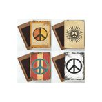 Hayat Poster barış peace işareti vintage tarzda ev mutfak dekorasyon 4lü ahşap magnet buzdolabı süsü seti
