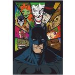 Hayat Poster Batman Ve Düşmanları Süper Kahramanlar Retro Ahşap Poster