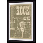 Hayat Poster Canlı Rock Müzik Sanatsal Çerçeve Görünümlü Ahşap Tablo
