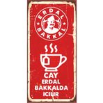 Hayat Poster Çay Erdal Bakkalda Içilir Leyla Ile Mecnun (10 Cm X 20 Cm) Mini Retro Ahşap