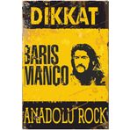 Hayat Poster Dikkat Barış Manço Anadolu Rock Uyarı Levhası Retro Ahşap Poster