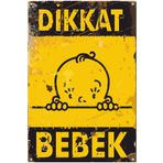 Hayat Poster Dikkat Bebek Uyarı Levhası Retro Ahşap Poster