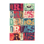 Hayat Poster Drums Bateri Retro Vintage Ahşap Poster