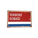 Hayat Poster Edebiyat Sokağı Tabela Tarz Retro Ahşap Poster 806