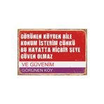 Hayat Poster Görünen Köy Sokak Tabelası Retro Ahşap Poster