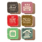 Hayat Poster Home Sweet Home Evim Güzel Evim Temalı Ahşap Bardak Altlığı Seti 6lı