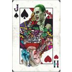 Hayat Poster Joker Ve Harley Quinn Poker Kağıdı Retro Ahşap Poster
