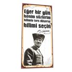 Hayat Poster Mustafa Kemal Atatürk Sözleri Mini Retro Ahşap Poster-5