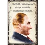 Hayat Poster Mustafa Kemal Atatürk Sözleri Retro Ahşap Poster