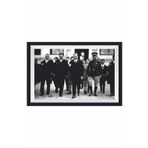 Hayat Poster Mustafa Kemal Atatürk ve silah arkadaşları çerçeve görünümlü ahşap tablo retro ahşap poster