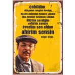 Hayat Poster Neşet Ertaş Cahildim Dünyanın Rengine Kandım Retro Ahşap Poster