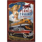Hayat Poster Pin Up Kızı Klasik Araba Vintage Tren Uçak Retro Ahşap Poster