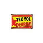 Hayat Poster Tek Yol Devrim Retro Vintage Ahşap Poster 2030007