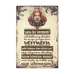 Hayat Poster Vecihi Sana Kız Vermem Yeşilçam Retro Vintage Ahşap Poster