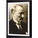 Hayat Poster Vintage Tarz Atatürk Sanatsal Çerçeve Görünümlü Ahşap Tablo