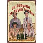 Hayat Poster Yeşilçam Aile Pozu Retro Ahşap Poster