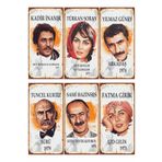 Hayat Poster Yeşilçam Kadir Inanır Türkan Şoray Yılmaz Güney Tuncel Kurtiz 6lı Mini Retro Ahşap Poster