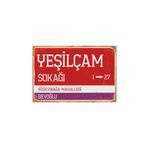 Hayat Poster Yeşilçam Sokağı Sokak Tabelası Retro Vintage Ahşap Poster