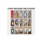 Hayat Poster yeşilçam sokağı türk sineması unutulmaz oyuncular dekorasyon 15 li mini ahşap poster tablo seti