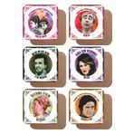 Hayat Poster Yeşilçam Türk Sineması Replikleri -1. Set 6lı Retro Ahşap Bardak Altlığı Seti