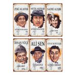 Hayat Poster Yeşilçam Zeki Metin Sadri Alışık Ihsan Yüce Ali Şen Cevat Kurtuluş 6lı Mini Retro Ahşap Poster