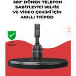 Hayat Store Telefon ve Kamera Uyumlu 360° Otomatik Takipli Akıllı Masa Tripodu - Lisinya