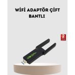Hayat Store Ultratekno Dual Band Wifi Adaptör – 1200 Mbps, USB 3.0, Çift Antenli, Geniş Kapsama Alanı ve Yüksek Hız - Lisinya