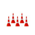 Hayat Trafik - 5'li PVC Trafik Konisi 90 cm Çift Reflektifli Trafik Dubası
