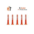 Hayat Trafik - Delinatör Seti 75 x 8 cm TPE - Soketli-5 Adet