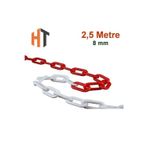 Hayat Trafik - Plastik Zincir Kırmızı-Beyaz (Kalın 8mm) 2,5 metre