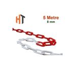 Hayat Trafik - Plastik Zincir Kırmızı-Beyaz (Kalın 8mm) 5 metre