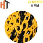Hayat Trafik - Plastik Zincir Sarı-Siyah 8 mm x 25 Metre