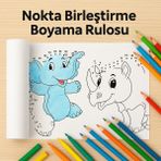 Haydi Dekor Hayvanlar Dünyası Nokta Birleştirme Boyama Rulosu | 5 Metrelik Çocuk Aktivite Kağıdı | Eğitici ve Eğlenceli Boyama Rulosu