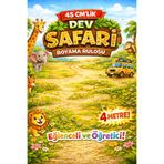 Haydi Dekor Safari Hayvanları Boyama Rulosu – 45 cm Dev Xxl Boy Çocuk Aktivite Kağıdı |