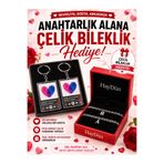 HayDün 2 Li Çelik Kararmaz Çift Sevgili Arkadaşlık Bilekliği Hediye