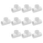 HayEastdor 10 ADET 1/2 Inç Beyaz PVC Tee Boru Ek Parçaları 3 Yollu Kayma Soket Konnektörleri 1/2 "Yağmurlama, Damlama Sulama Sistemi, Borular Uzatma HE064-1/2
