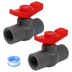 HayEastdor 2 adet 3/4 PVC küresel vana dişli PVC 3/4 inç yağmurlama vanası boru bağlantı parçaları küresel vana adaptörü konnektörleri HE058-3/4