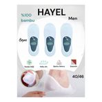 HAYEL 3'lı Beyaz Bambu Erkek Babet Siyah Çorap Dikişsiz Görünmez Kaydırman Topuk Silikonlu Premium