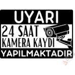 Hayg Equipment 24 Saat Kamera Kaydı Yapılmaktadır Uyarı Levhası - Metal Siyah Dikkat Tabelası - 15cm x 22,5cm
