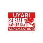 Hayg Equipment 24 Saat Kamera Kaydı Yapılmaktadır Uyarı Levhası, UV Baskılı Dekota Tabela, Kırmızı, 15cmx22,5cm