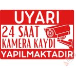 Hayg Equipment 24 Saat Kamera Kaydı Yapılmaktadır Uyarı Levhası Uv Baskılı Dekota Tabela Kırmızı - 20cm x 30cm