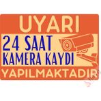Hayg Equipment 24 Saat Kamera Kaydı Yapılmaktadır Uyarı Levhası Uv Baskılı Dekota Tabela Turuncu - 20cm x 30cm