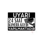 Hayg Equipment 24 Saat Kamera Kaydı Yapılmaktadır Uyarı Levhası, Uv Baskılı Metal Tabela, Siyah, 15cmx22,5cm