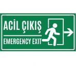 Hayg Equipment Acil Durum Çıkış Levhası Sağ Yön – Dekota Emergency Exit Kapı Yön Işareti - 15x30 cm - Alüminyum
