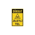Hayg Equipment Dikkat Jiletli Tel Alüminyum Uyarı Levhası - 15cm x 22,5cm
