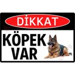 Hayg Equipment Fotoğraflı Dikkat Köpek Var Dekota Uyarı ve Yönlendirme Tabelası -Uv Baskılı Dekoratif Levha - Alman Çoban Köpeği - 28cm x 42cm