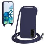 Haygdz Silikon Cep Telefonu Zinciri Samsung Galaxy S11E/S20 için Bantlı Kılıf, Ayarlanabilir Kolye Cep Telefonu Kılıfı, Bantlı Kolye Kılıfı, Asmak için Cep Telefonu Kılıfı, İpli Kılıf, Koyu Mavi