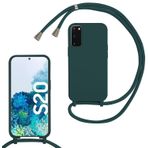 Haygdz Silikon Cep Telefonu Zinciri Samsung Galaxy S11E/S20 için Bantlı Kılıf, Ayarlanabilir Kolye Cep Telefonu Kılıfı, Bantlı Kolye Kılıfı, Asmak için Cep Telefonu Kılıfı, İpli Kılıf, Koyu Yeşil